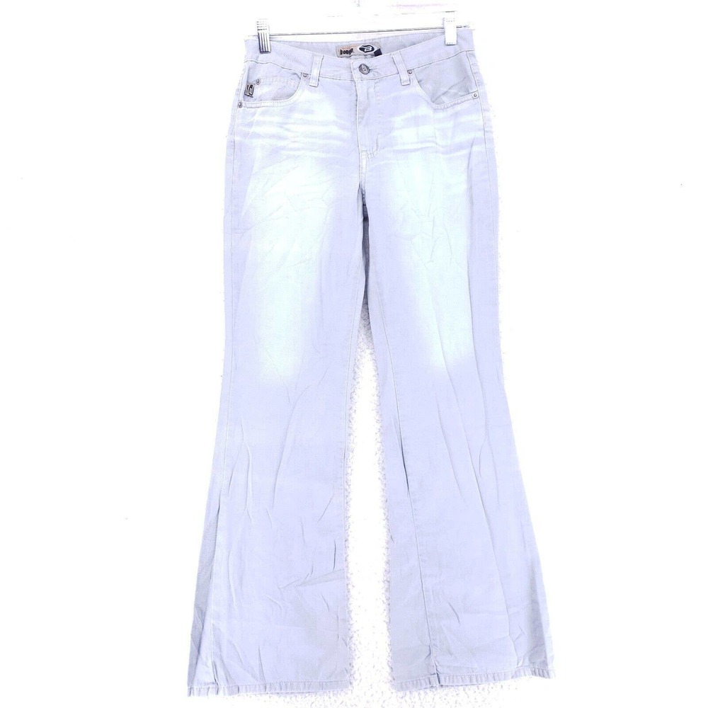 Bongo Jeans Women Size 5 Blue Denim Straight Stretch Mid Rise Cotton VTG 90s Fit